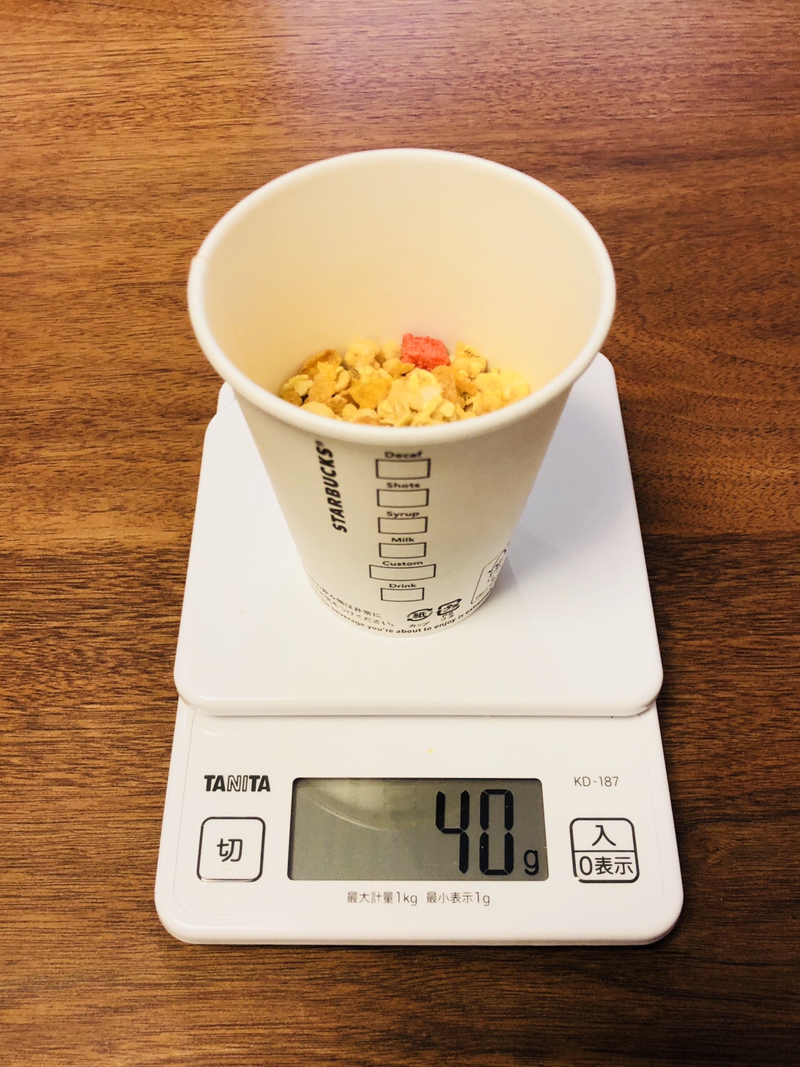 【グラノーラ40g】どのくらい？ フルーツグラノラの量り方