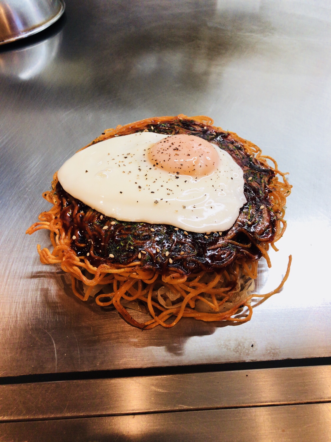 04【広島てっぱんバル②】お好み焼きひろ輝の三次唐麺焼