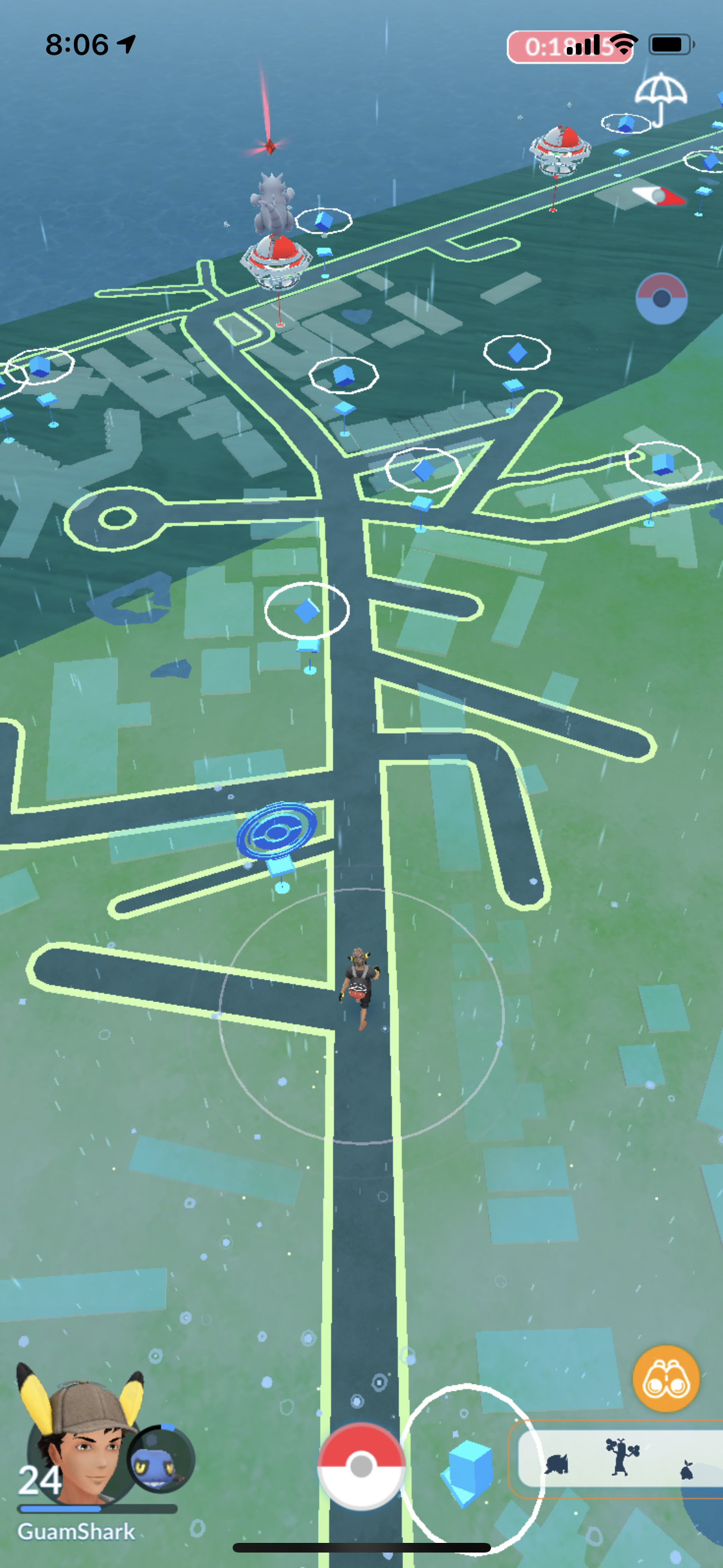 クラビ旅行記 15【クラビの天気】雨のポケモンGO【スタバ】