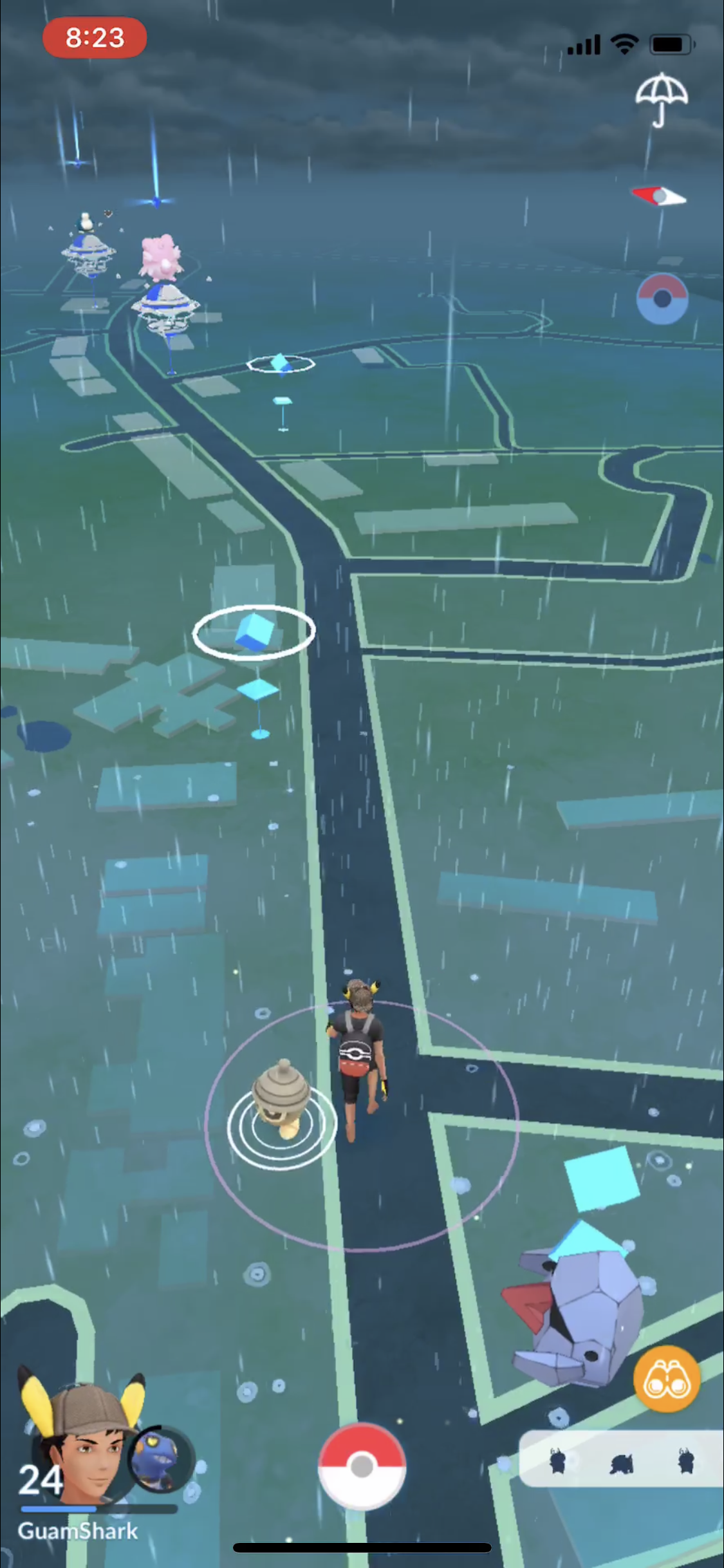 クラビ旅行記 15【クラビの天気】雨のポケモンGO【スタバ】