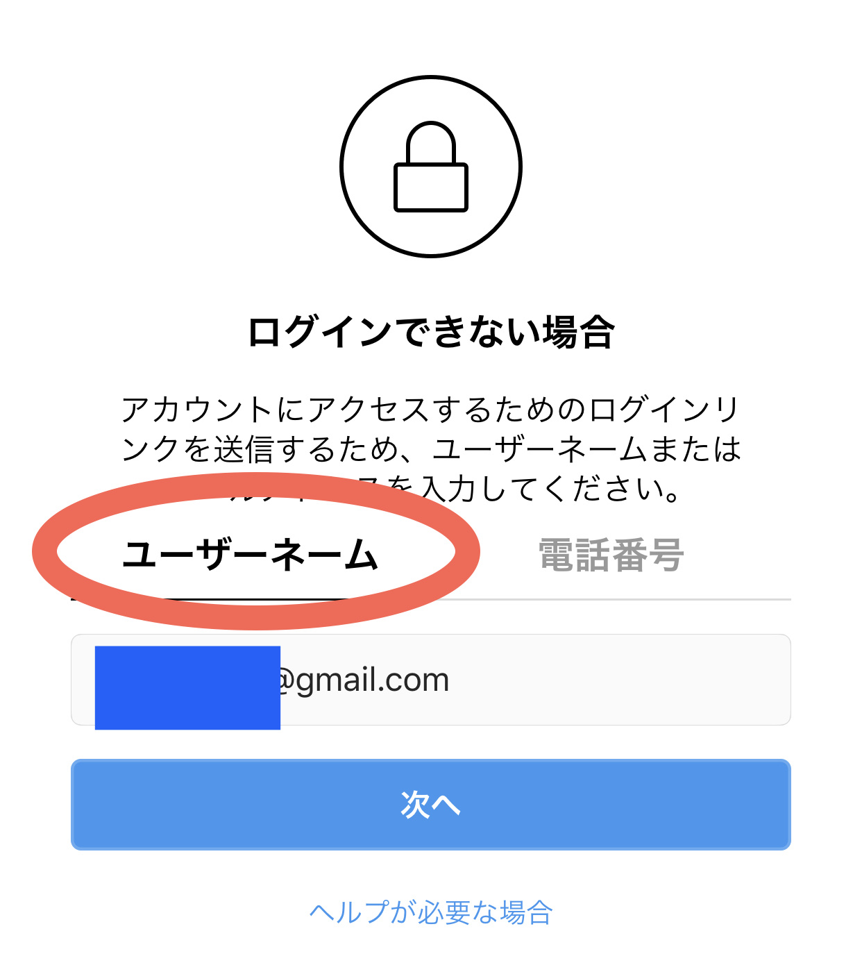 インスタグラムのパスワードを忘れてログインが出来ない時にする事